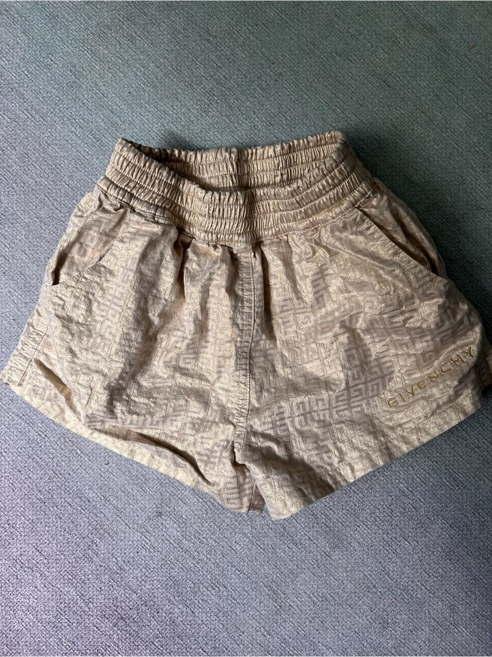 Givenchy Girls Gold Monogram High-Waist Shorts